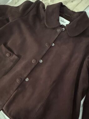 ba&sh Dark Brown Suede Button-Front Jacket